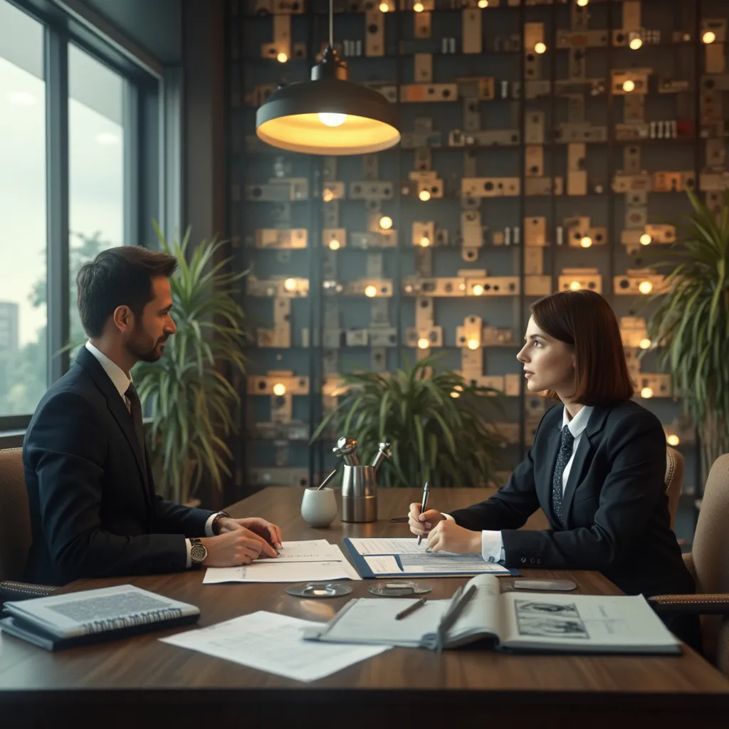 Consultor de negocios en reunión con cliente